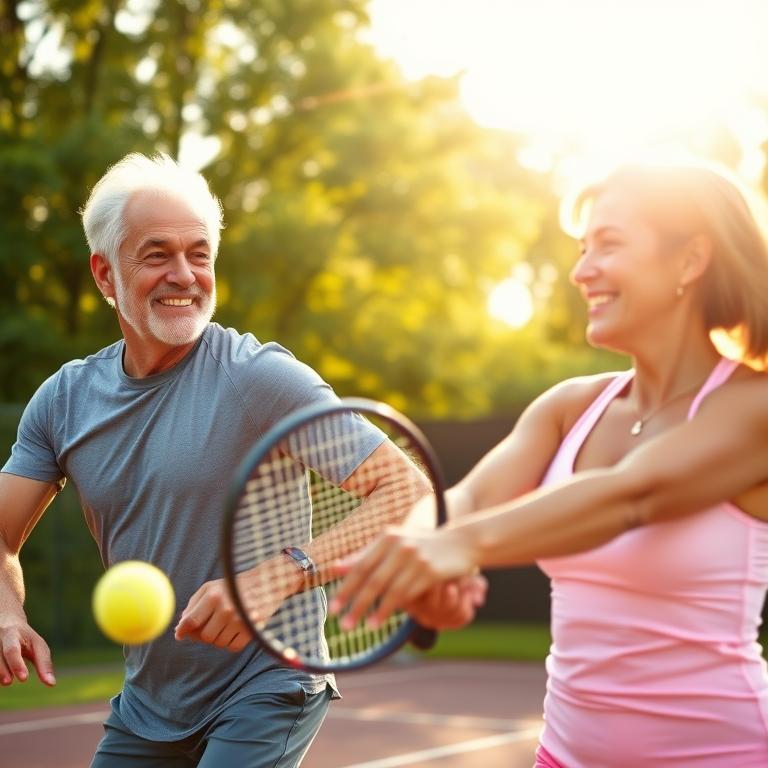 Active seniors playing sports